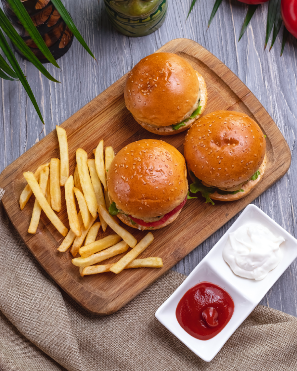 Burgers and fries