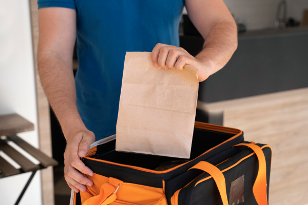 Takeaway food ready for delivery